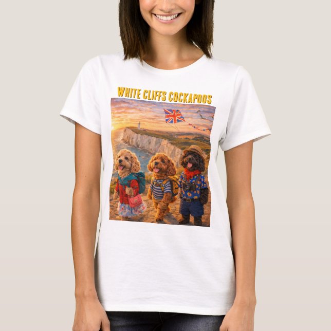 Cockapoo White Cliffs Shirt Funny Dog Gift UK (Front)
