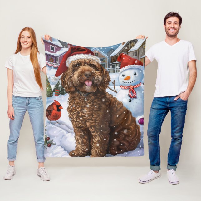 Cockapoo Winter Wonderland Christmas Joy  Fleece Blanket (In Situ)