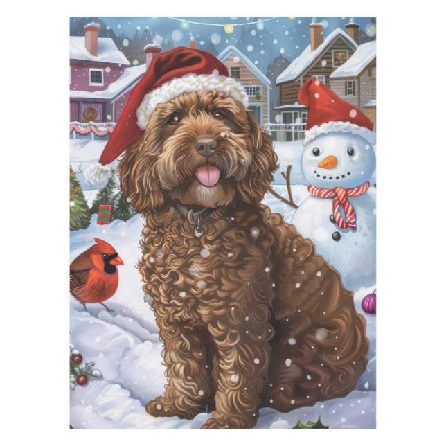 Cockapoo Winter Wonderland Christmas Joy  Tablecloth (Front)