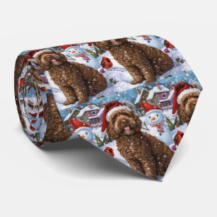Cockapoo Winter Wonderland Christmas Joy Tie