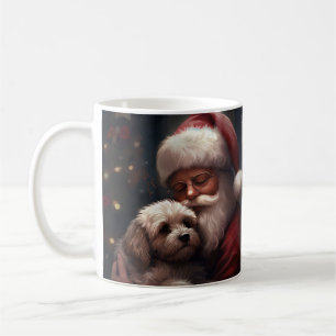 Cockapoo With Santa Claus Festive Christmas  Coffee Mug