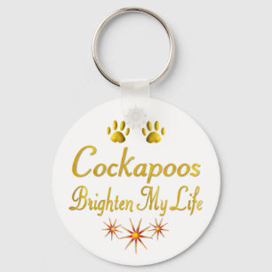 Cockapoos Brighten My Life Key Ring