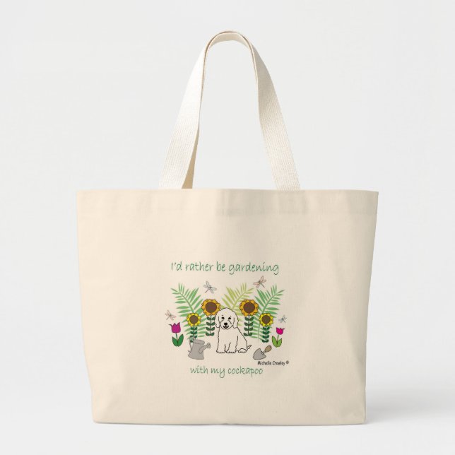 CockapooWt Large Tote Bag (Front)