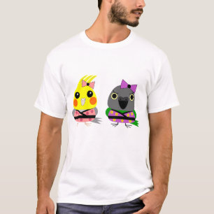 Cockatiel and Senegal Parrot in Kimonos T-Shirt