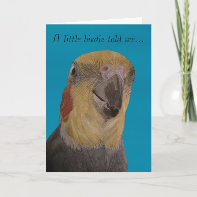 Cockatiel Bird Birthday Card (Front)