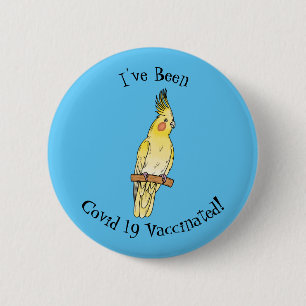 Cockatiel bird cartoon illustration 6 cm round badge