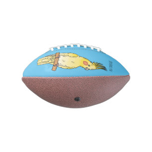 Cockatiel bird cartoon illustration american football