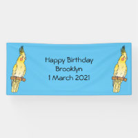 Cockatiel bird cartoon illustration 