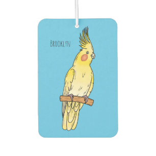 Cockatiel bird cartoon illustration car air freshener