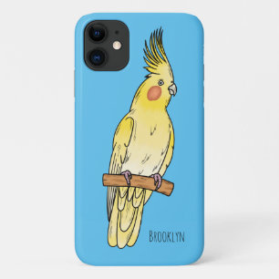 Cockatiel bird cartoon illustration  iPhone 11 case