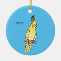 Cockatiel bird cartoon illustration 