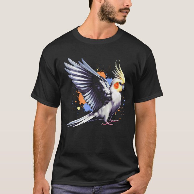 Cockatiel Bird Lover Bird Watching T-Shirt (Front)