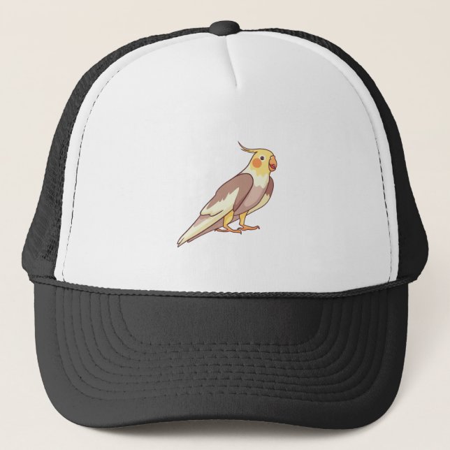 Cockatiel Bird Parrot Trucker Hat (Front)