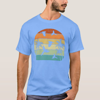 Cockatiel Bird Retro Parrots Sunset Parrot Birds f T-Shirt