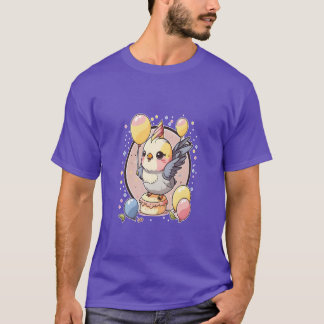 Cockatiel Birthday Parrot Birdheme Party girl T-Shirt