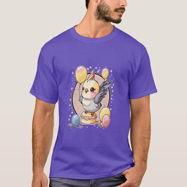 Cockatiel Birthday Parrot Birdheme Party girl T-Shirt (Front)