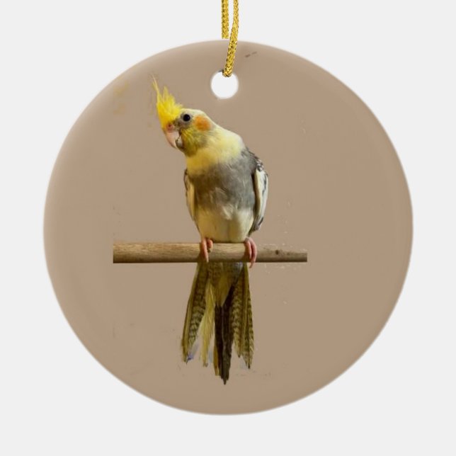 Cockatiel Ceramic Tree Decoration (Front)