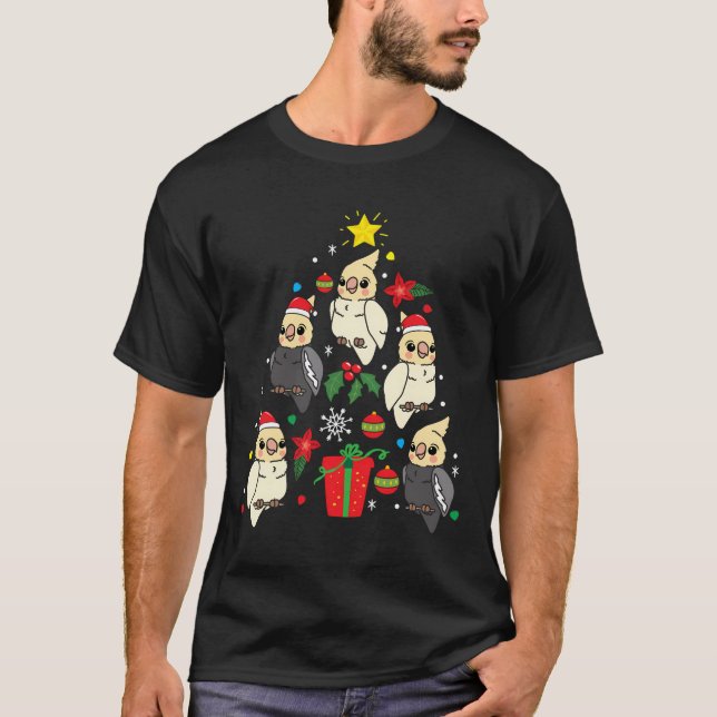 Cockatiel Christmas Ornament Tree Xmas Mum Dad Bir T-Shirt (Front)