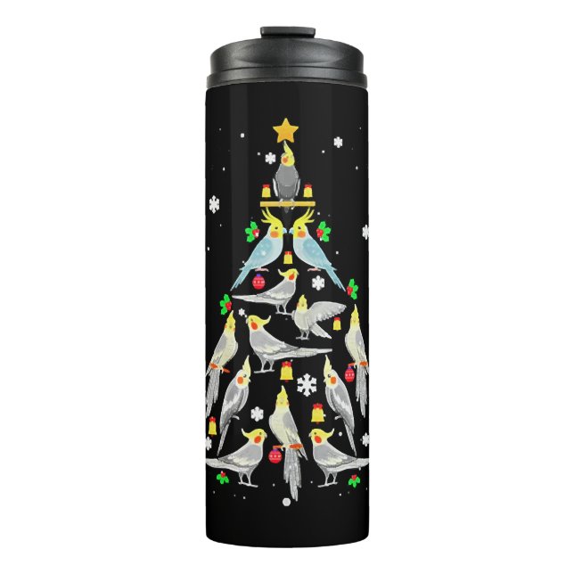 Cockatiel Christmas Tree Funny Cockatiel Bird Chri Thermal Tumbler (Front)