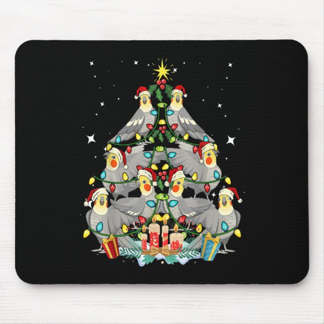 Cockatiel Christmas Tree Xmas Mum Dad Bird Mouse Mat (Front)
