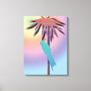 Cockatiel Climbing Palm Tree Canvas Print