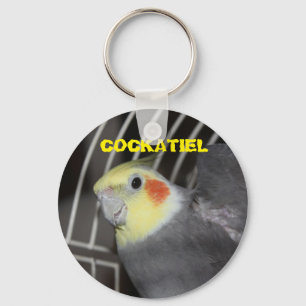 Cockatiel closeup key ring