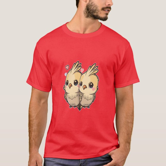 Cockatiel Cockatiels Heart Parrot Birds vintage T-Shirt (Front)