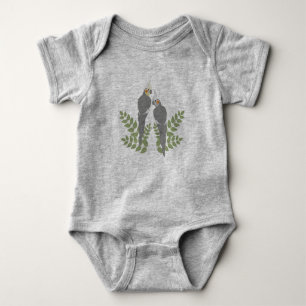 Cockatiel Couple Baby Bodysuit