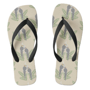 Cockatiel Couple Flip Flops