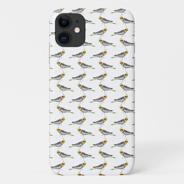 Cockatiel Frenzy iPhone 11 Case (Choose Colour) (Back)