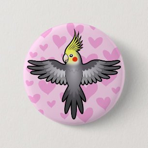 Cockatiel Love 6 Cm Round Badge