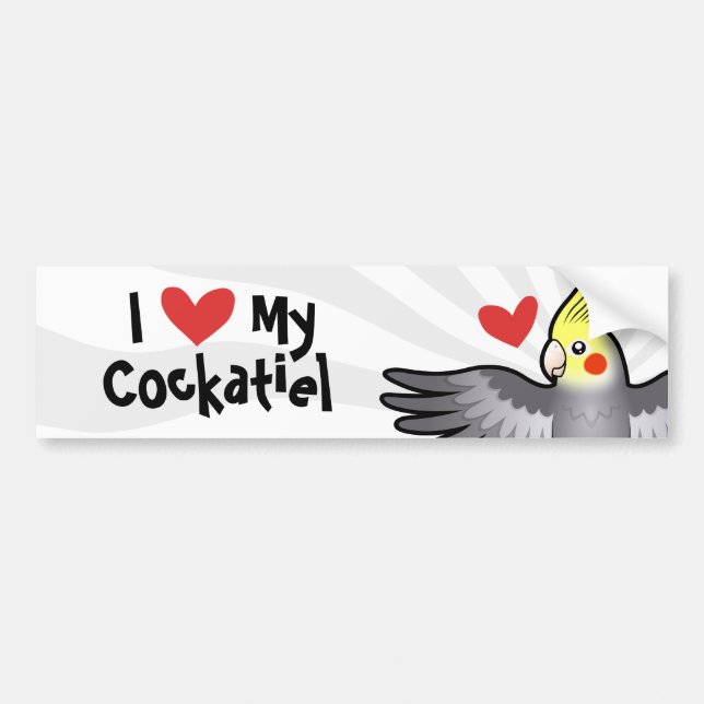 Cockatiel Love Bumper Sticker (Front)