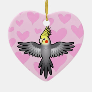 Cockatiel Love Ceramic Tree Decoration