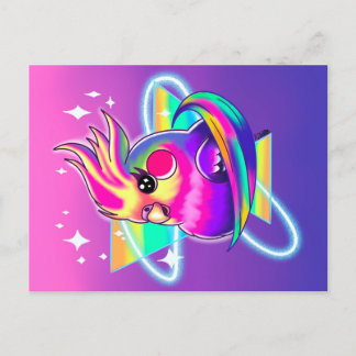 Cockatiel Neon Postcard