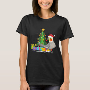 Cockatiel Parrot - Bird Santa Hat Christmas Tree - T-Shirt