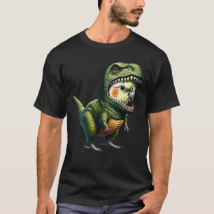 Cockatiel Parrot Wearing Dinosaur Outfit Funny T-Shirt