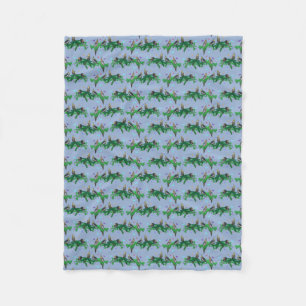 Cockatiel Party Fleece Blanket (Light Blue)