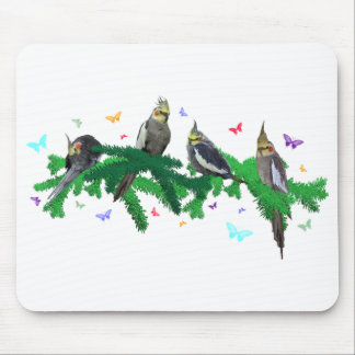 Cockatiel Party Mouse Mat (choose colour)