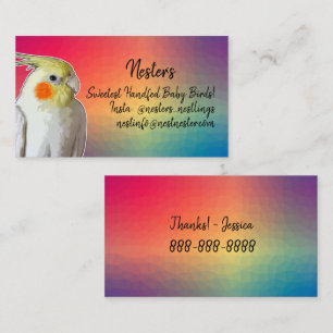Cockatiel Pet Bird Parrot Breeder Aviary Colourful Business Card
