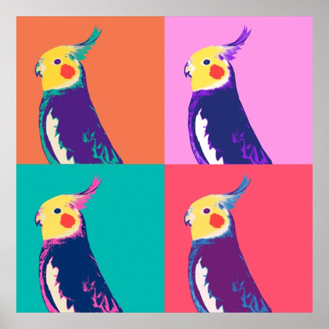 Cockatiel Pop Art Poster (Front)