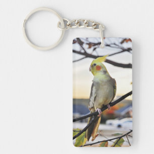 Cockatiel Profile Photograph Key Ring