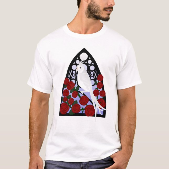 Cockatiel & Roses T-Shirt (Front)