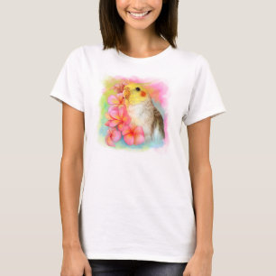Cockatiel with frangipani T-Shirt