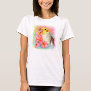 Cockatiel with frangipani T-Shirt