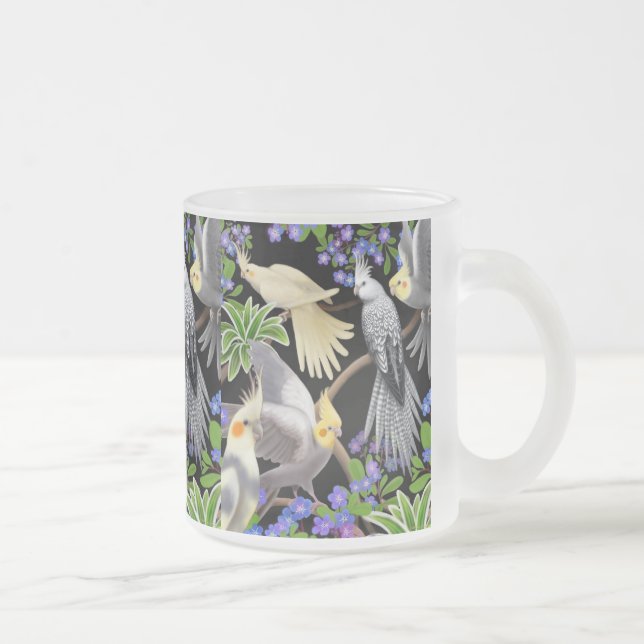 Cockatiels and Forget Me Nots Mug (Right)