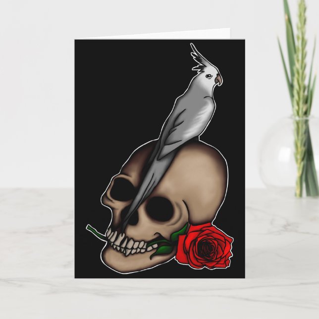 Cockatiels Are Goth, greeting card. Card (Front)