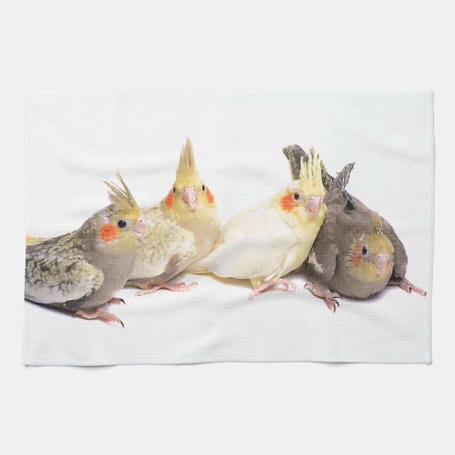 Cockatiels Tea Towel (Horizontal)
