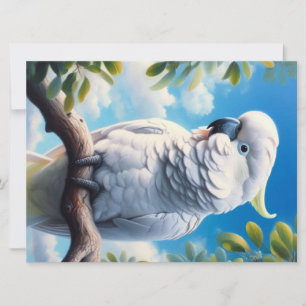 Cockatoo art holiday card