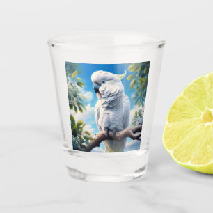 Cockatoo art shot glass