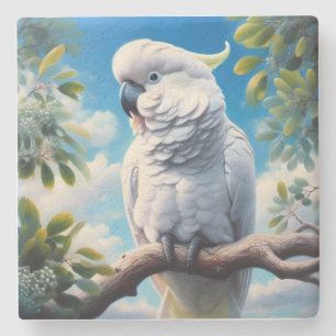 Cockatoo art stone coaster